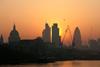 View of London city during sunset